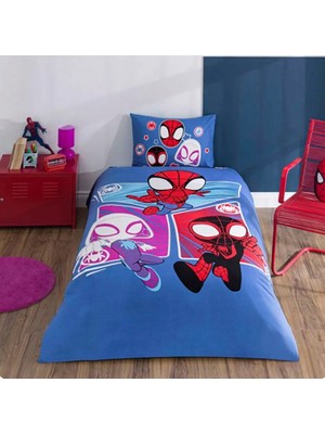 Taç Lisanslı Spidey Adventure Tek Kişilik Pamuklu Nevresim Takımı