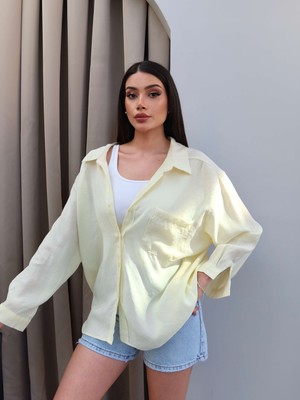 Esra Helvacı Düşük Omuz Oversize Gömlek