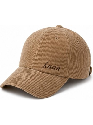 Tesbihane Unisex Beyzbol Şapkası - Isme Özel Nakışlı - Premium Kadife Kumaş - Kahverengi - Metal Tokalı