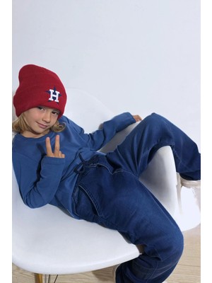 Breeze Erkek Çocuk Jean Pantolon Bağcıklı Fermuarlı Cepli 5-9 Yaş, Koyu Mavi