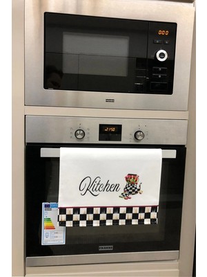 Dekomod Dekoratif Mutfak Pamuklu Fırın Havlusu Özel Desenli Damalı Model 35X50 cm Yıkanabilir Pamuklu Ürün