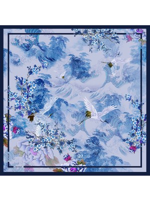 Arancia Lacivert 90X90 Pure Touch Eşarp