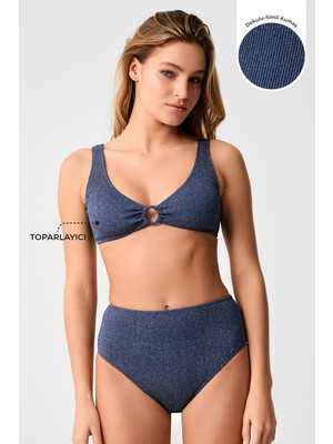 Kom Raigh Simli Kumaş Aksesuar Detay Bikini