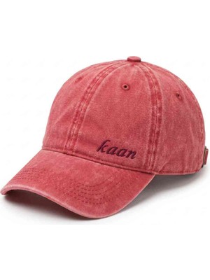 Tesbihane Unisex Beyzbol Şapkası - Isme Özel Nakışlı - Premium Canvas Kumaş - Kırmızı Renk - Metal Tokalı