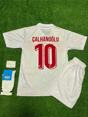 Türkiye Milli Takımı Euro 2024 Hakan Çalhanoğlu Çocuk Forması 4'lü Set (Beyaz)
