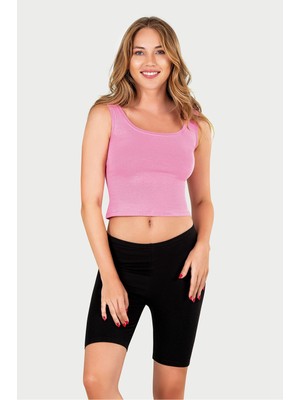 Obje Kadın Pembe Kalın Askılı Crop