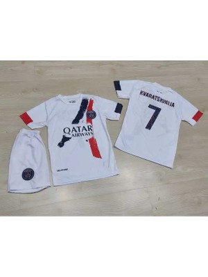 Psg 2024/25 Yeni Sezon Kvaratskhelia Çocuk Forması (Beyaz)