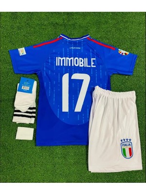 Italya Özel Deplasman Ciro Immobile Çocuk Forması 4'lü Set