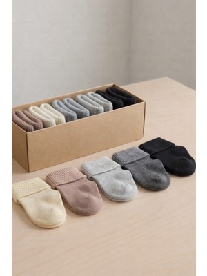 Pufien Organik Pamuk Unisex 5'li Kutulu Premium Bebek & Çocuk Çorabı