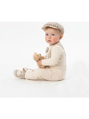 Pufien Kasketli, Tulumlu ve Askılı Bebek 3'lü Set