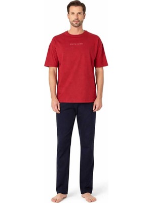 Pierre Cardin Erkek Yuvarlak Yaka Pamuklu 2li Ev Giyim Pijama Takımı Bordo 026P.BO6NNI0E.C8.LYDE6.KM