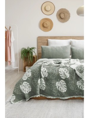 Colezium Şaheser Home Collection Yatak Örtüsü Seti Çift Kişilik Forest Yeşil