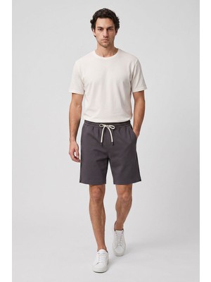 Tommy Life Koyu Gri Standart Fit Basic Arka Cepli Erkek Şort - 81314