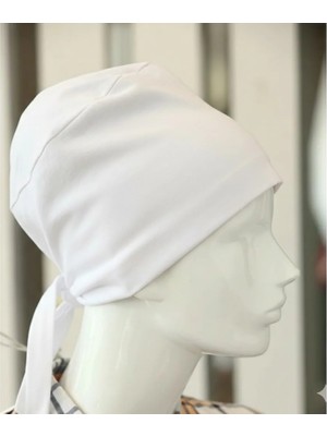 Colezium Bağlamalı Tesettür Bone - Bağlamalı Bandana Beyaz 5 Adet