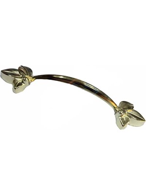 Colezium Dekoratif Zamak Yaprak Kulp - 96MM, Sarı, 1 Adet