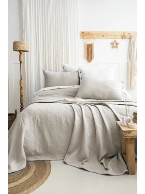 Colezium Şaheser Home Collection Yatak Örtüsü Çift Kişilik Julia Bej