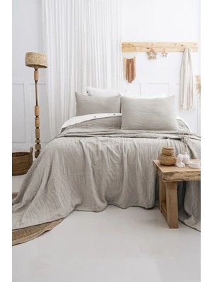 Colezium Şaheser Home Collection Yatak Örtüsü Çift Kişilik Janna Bej