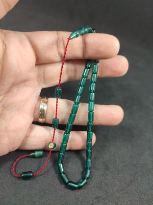 İskeçe Tesbih Akif Karasapan Usta Eseri Bilek Boy (Küçük Boy) Kesme Model Zar Kehribar Sertifikalı 9858