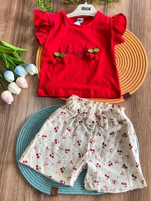 Saye Kids Kirazlı Kız Çocuk Takım
