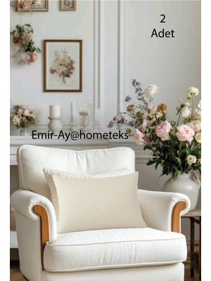 Emir-Ay@hometeks 2 Adet Kırlent Kılıfı ,yastık Kılıfı ( Leke Tutmayan Silinebilir Kadife )