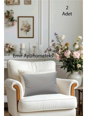 Emir-Ay@hometeks 2 Adet Kırlent Kılıfı ,yastık Kılıfı ( Leke Tutmayan Silinebilir Kadife )