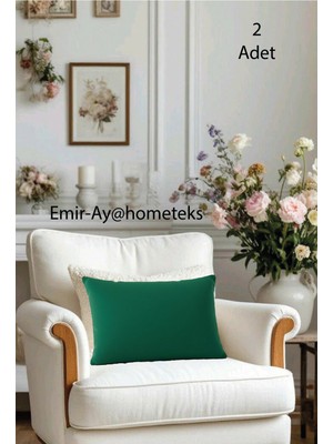 Emir-Ay@hometeks 2 Adet Kırlent Kılıfı ,yastık Kılıfı ( Leke Tutmayan Silinebilir Kadife )