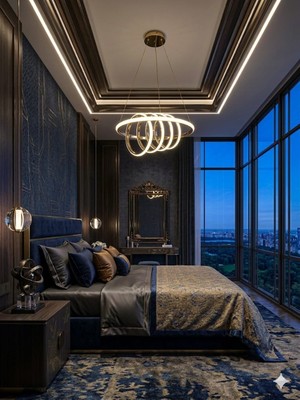 Aura Lighting Aura Lıghtıng Kuzey Gold Modern 4 Renk LED Kumandalı Salon/antre/oda Avizesi (Gece Modlu)