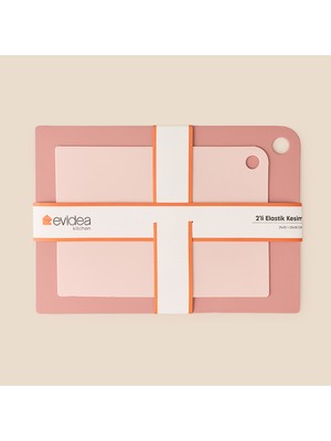 Evidea Kitchen 2'li Elastik Kesim Panosu - Pembe - 21X30 + 25X35 cm