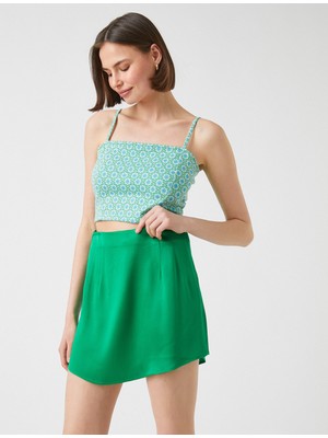 Koton Çiçekli Crop Atlet İnce Askılı U Yaka