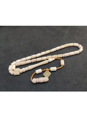 İskeçe Tesbih Iskeçeli Cemil Usta Eseri Bilek Boy (Küçük Boy) Naturel Balina Kemiği Sertifikalı 9853