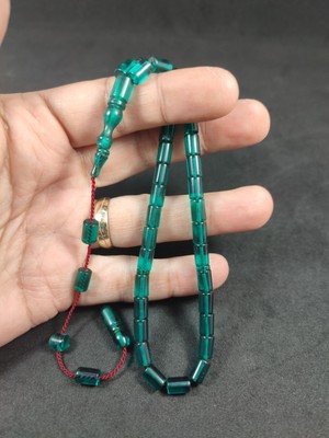 İskeçe Tesbih Ismail Karasapan Usta Eseri Bilek Boy (Küçük Boy) Kesme Model Zar Kehribar Sertifikalı 9861