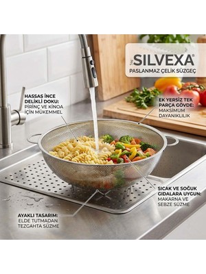 altabi Çelik Süzgeç Kulplu Paslanmaz Makarna - Sebze Süzgeci 22 cm