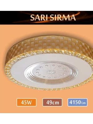 Erbay Sarı Sırma Yüksek Işık 45WDESENLI Armatür Şık Dekoratif Ürün Sıva Üstü LED Günışığı