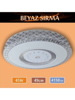 Erbay Beyaz Sırma Yüksek Işık 45WDESENLI Armatür Şık Dekoratif Ürün Sıva Üstü LED
