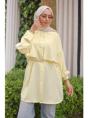 İmaj Butik Sarı Ön Detaylı  Linda Tunik