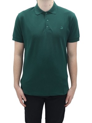 Santa Fistan Store Erkek Düz Spor Kesim Dar Kalıp Cepsiz Polo Yaka T-Shirt
