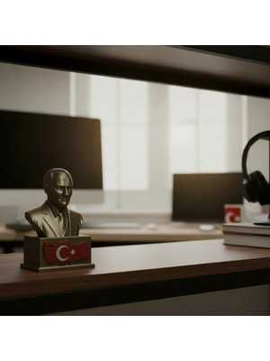 Riva Self Mustafa Kemal Atatürk Koleksiyonluk Dekoratif Büst Biblo -13 cm