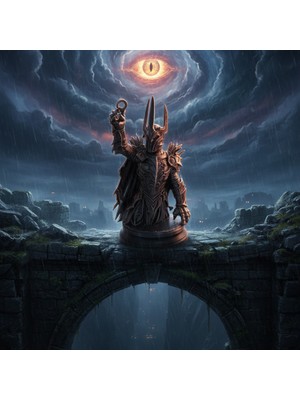Riva Self Sauron Lord Of The Rings Koleksiyonluk Dekoratif Büst Biblo - 15-20 cm