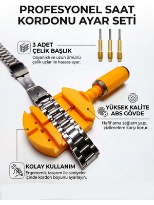 PasajGo Çelik Metal Baklalı Saat Kordon Boyu Ayarlama ve Kısaltma Aparatı Aleti