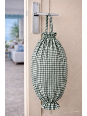 Yuvol Pötikareli Kırmızı Kumaş Poşetlik 50X30 cm Poşet Organizeri, Mutfak Poşet Düzenleyici