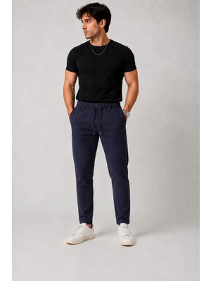 Aras Erkek Siyah Poliviskon Trend Ipli Jogger Slim Fit Spor Pantolon