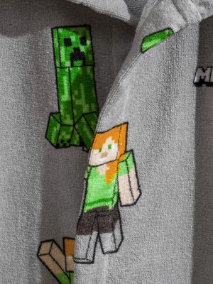 LC Waikiki Gri Minecraft Baskılı Erkek Çocuk Bornoz