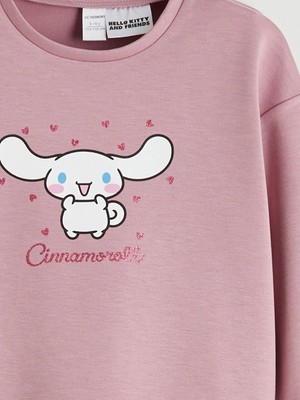 LC Waikiki Lila Cinnamoroll Baskılı Kız Çocuk Soft Touch Eşofman Takımı