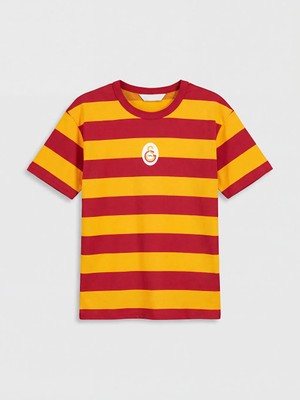 LC Waikiki Kırmızı Bisiklet Yaka Galatasaray Baskılı Erkek Çocuk Tişört
