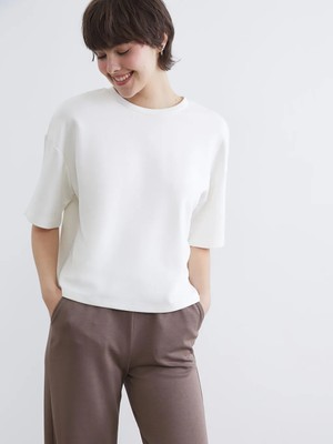 LC Waikiki Beyaz Bisiklet Yaka Soft Touch Oversize Kadın Tişört