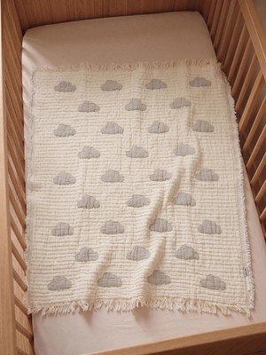 LC Waikiki Gri Bulut Desenli Bebek Battaniye 80X80 cm