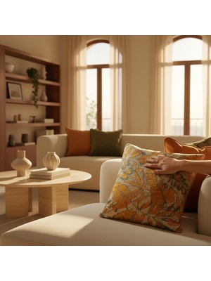 FRAMGAN Botanical Premium Desenli Lüks Dekoratif Kırlent