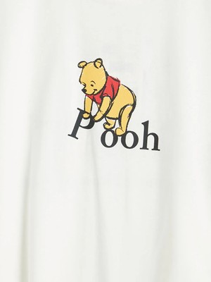 LC Waikiki Beyaz Winnie The Pooh Baskılı Kadın Tişört