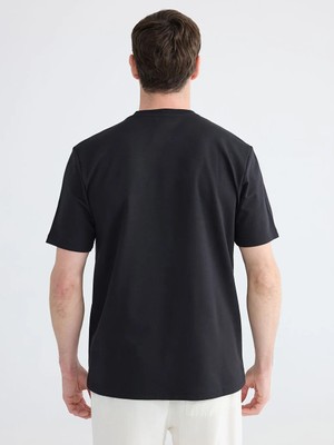 LC Waikiki Siyah Loose Fit Basic Dry Touch Tişört