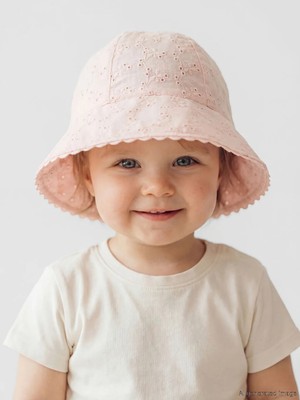 LC Waikiki Pembe Çiçek Nakışlı Kız Bebek Bucket Şapka Kaliteli Kumaş ile Rahat Kullanım